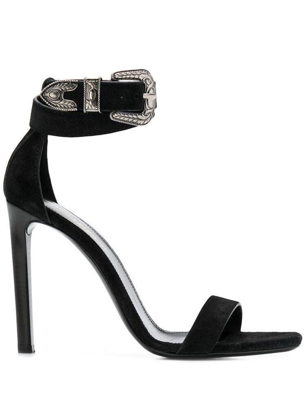 NIB Saint Laurent Mica Western Buckle 105mm Sandals Size 36.5EU/6.5US $1095.00